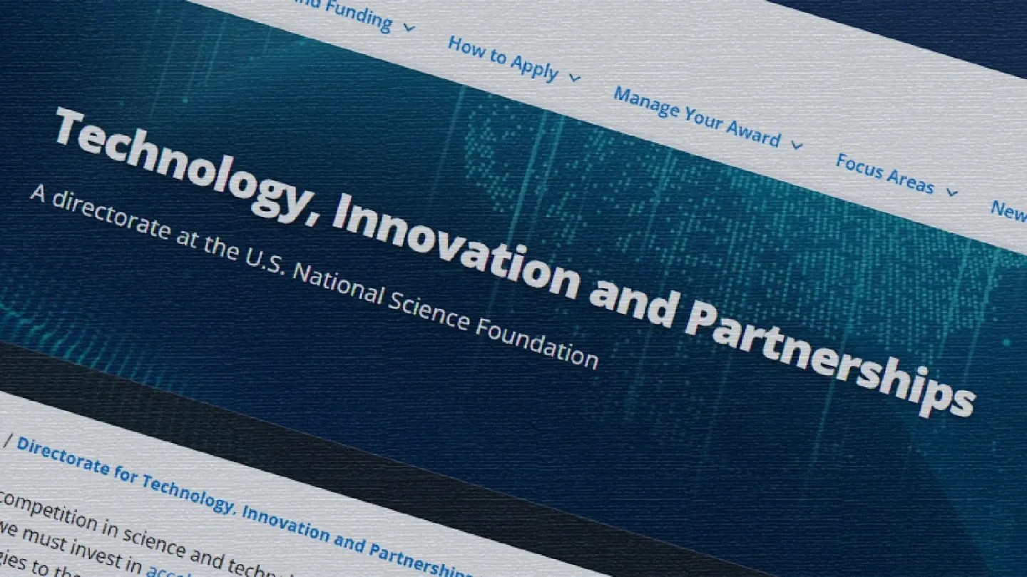 screenshot of NSF’s Technology, Innovation, and Partnerships Directorate website