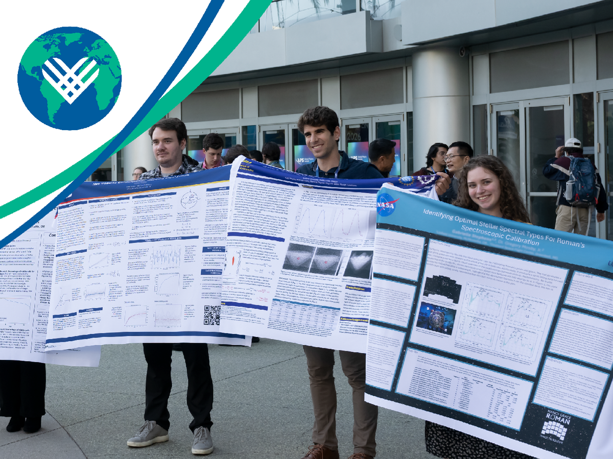 Giving Tuesday students holding landing pages