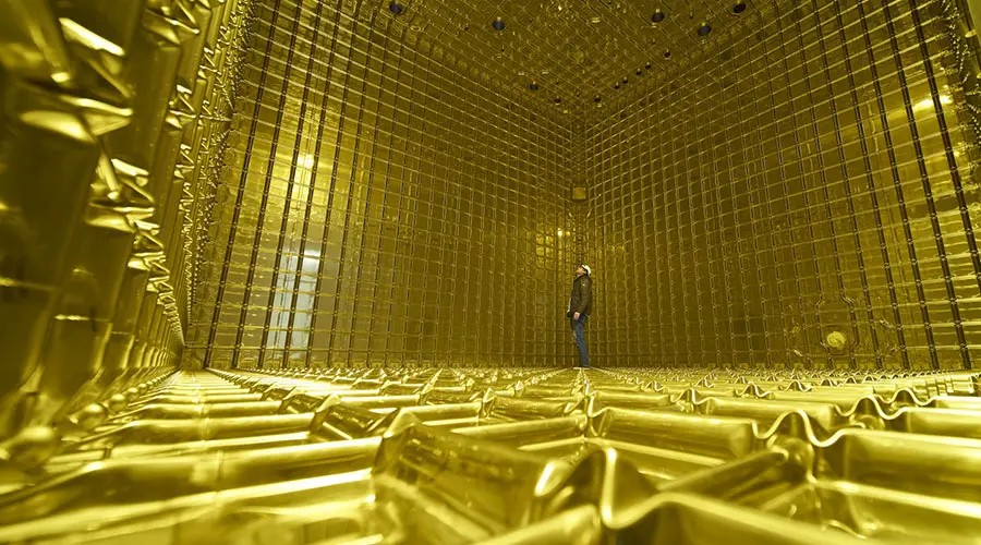 A view of the ProtoDUNE cryostat at CERN.