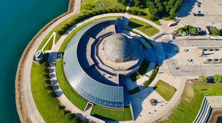 Adler Planetarium shot from above