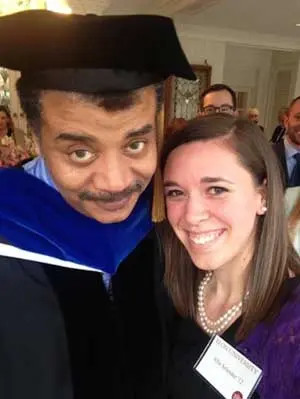 PhysTEC Teacher of the Year Alexandra Boyd with Neil deGrasse Tyson