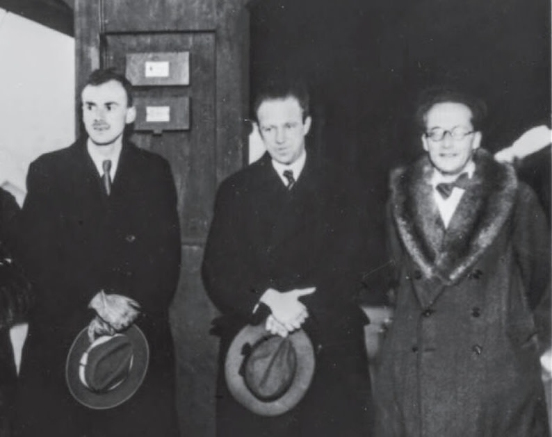 Paul Dirac, Werner Heisenberg, and Erwin Schrodinger are photographed together