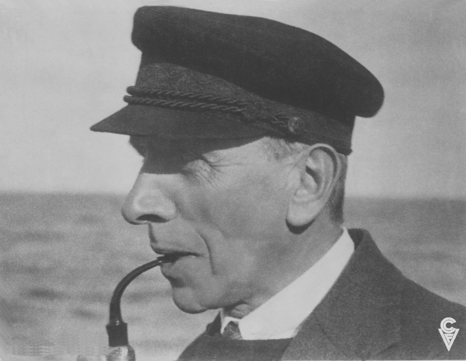 Alfred Wegener with cap and pipe