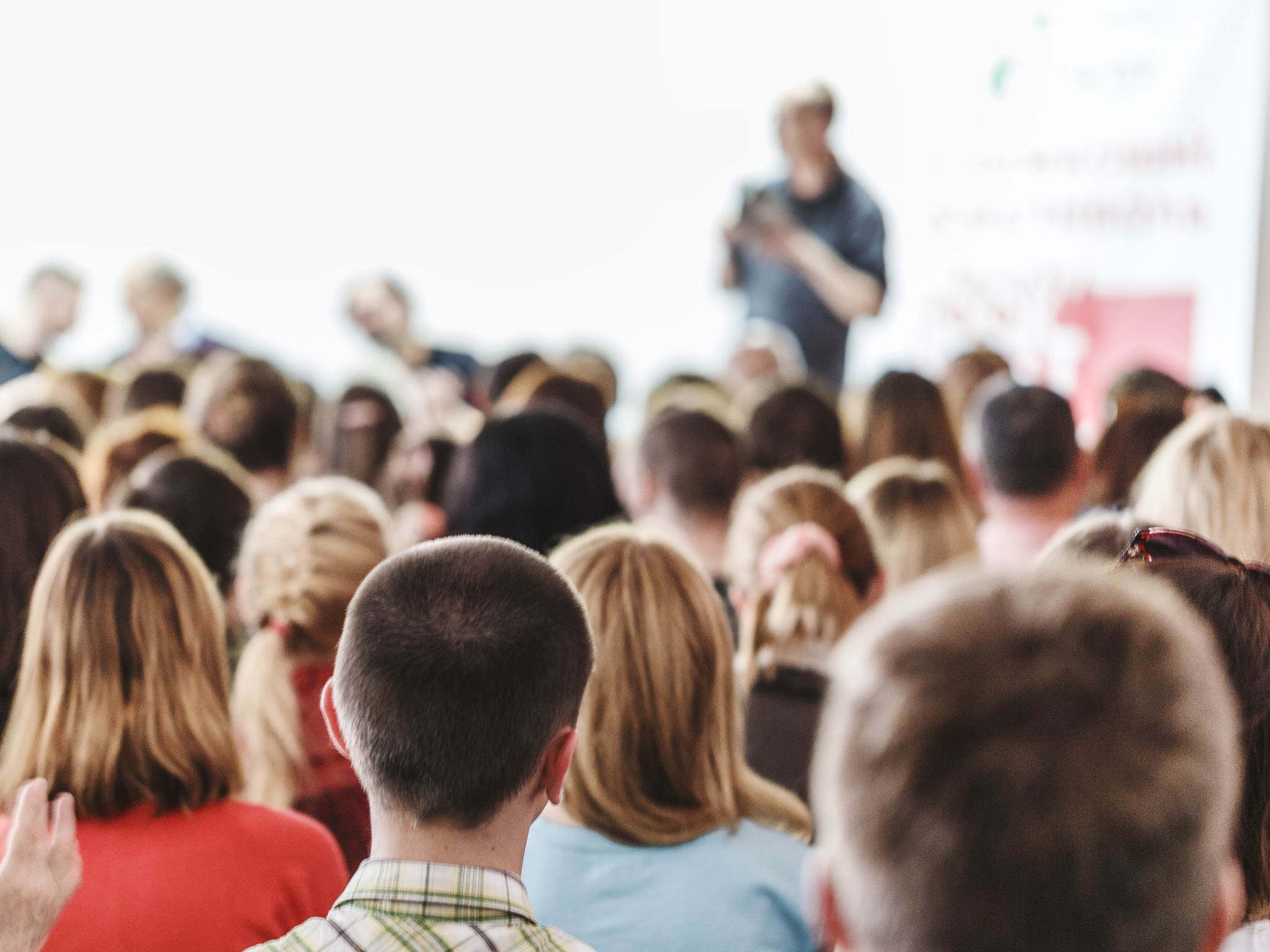 Lecturer speaks to an audience